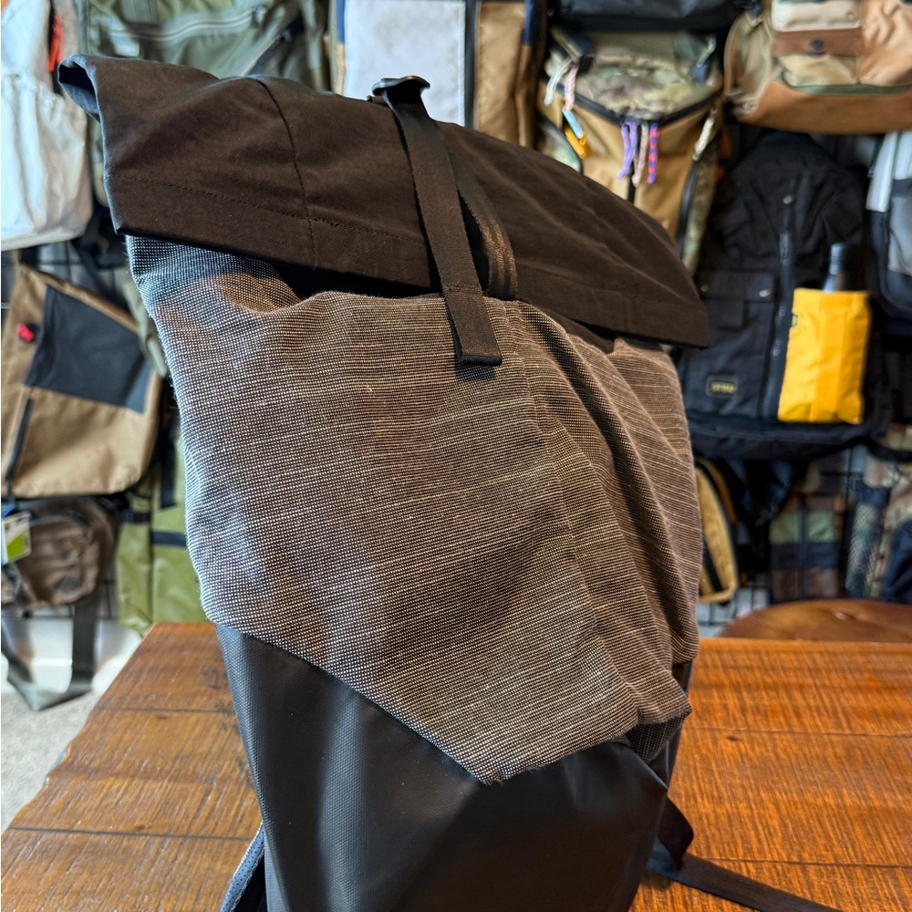 Alchemy Goods Black and Gray Roll-Top Backpack
